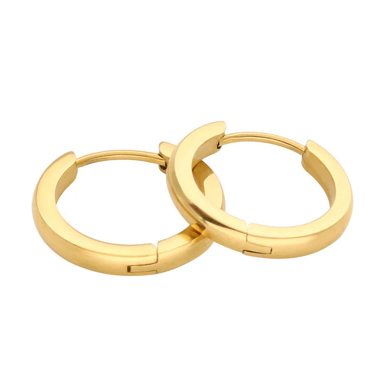 SHE WEIER punk stainless steel earrings titanium hoops gold men earring hoop charms circle round fashion jewelry | Украшения и