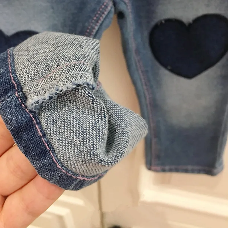 

Baby Girl Jeans Elastic Knitted Jeans Girl Kids Lovely Soft Denim Pants Toddler Infant Jeans korean trousers kids