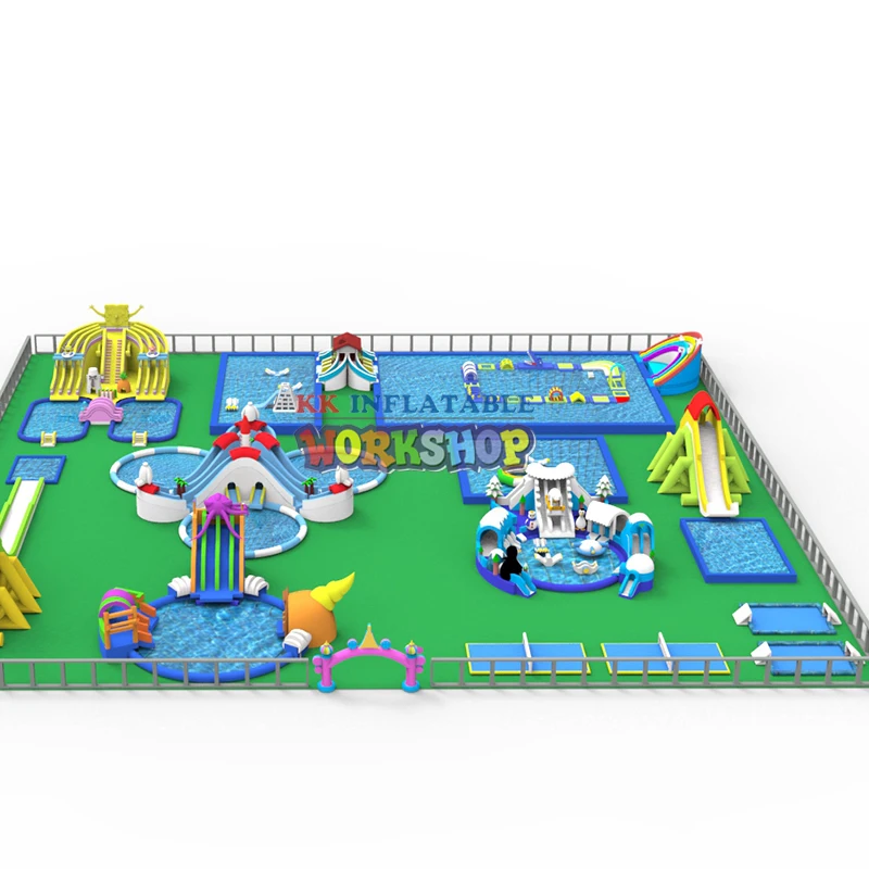 Koop Grote Land Mobiele Opblaasbare Water Park Combinatie, Water Games, Glijbaan Opblaasbare Aqua Pretpark Te Koop