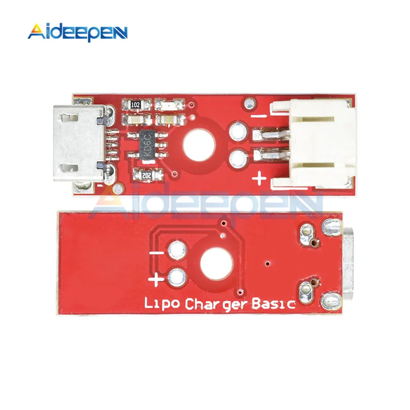 

LiPo Charger Basic Micro-USB 3.7V 500mA Lithium Battery Charger Module Micro USB Interface Charging Board