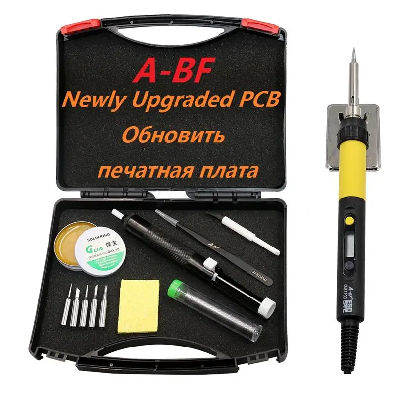 Паяльник A-BF GS90D GS110D ЖК-дисплей регулируемая температура Электрический паяльник Комплект с паяльными наконечниками