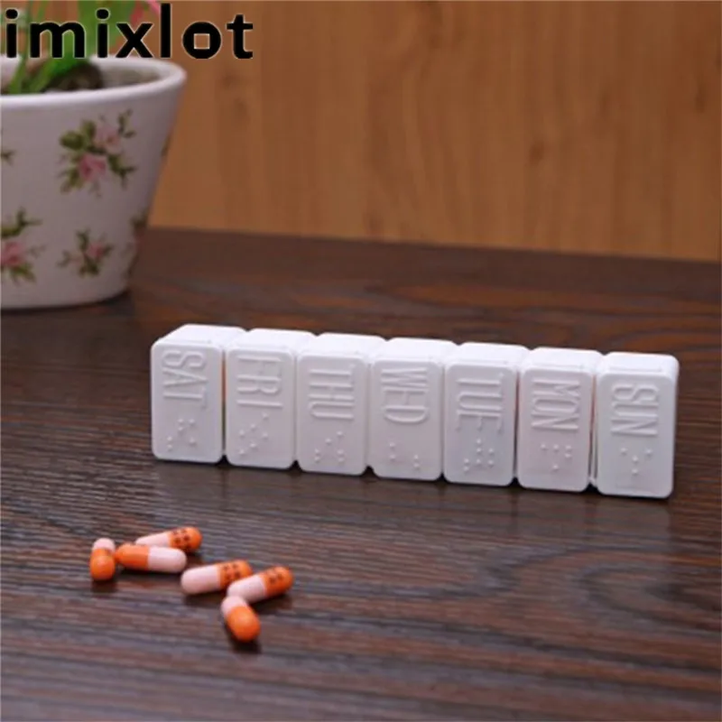 Imixlot белый цвет 12 сеток футляры для таблеток контейнер 7 дней легко носить с собой