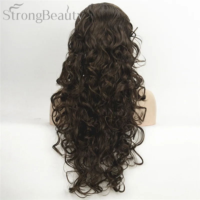 StrongBeauty 26 дюймов синтетический полупарик длинный кудрявый парик с повязками натуральный разрез стиль волос для женщин