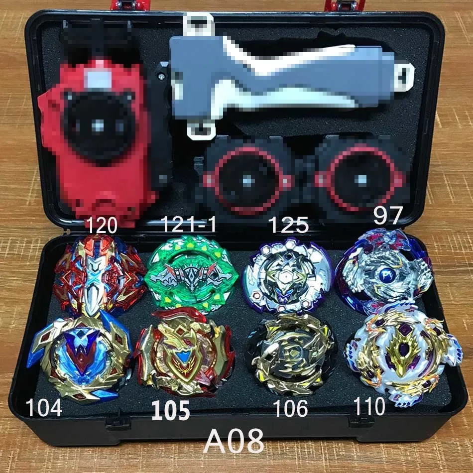 a08 Takara Tomy Bey Bay Burst все модели 8 шт. коробка для хранения набор топов пусковые устройства Toupie Металл Бог Burst спиннинг Топ лезвия игрушки - Цвет: a08