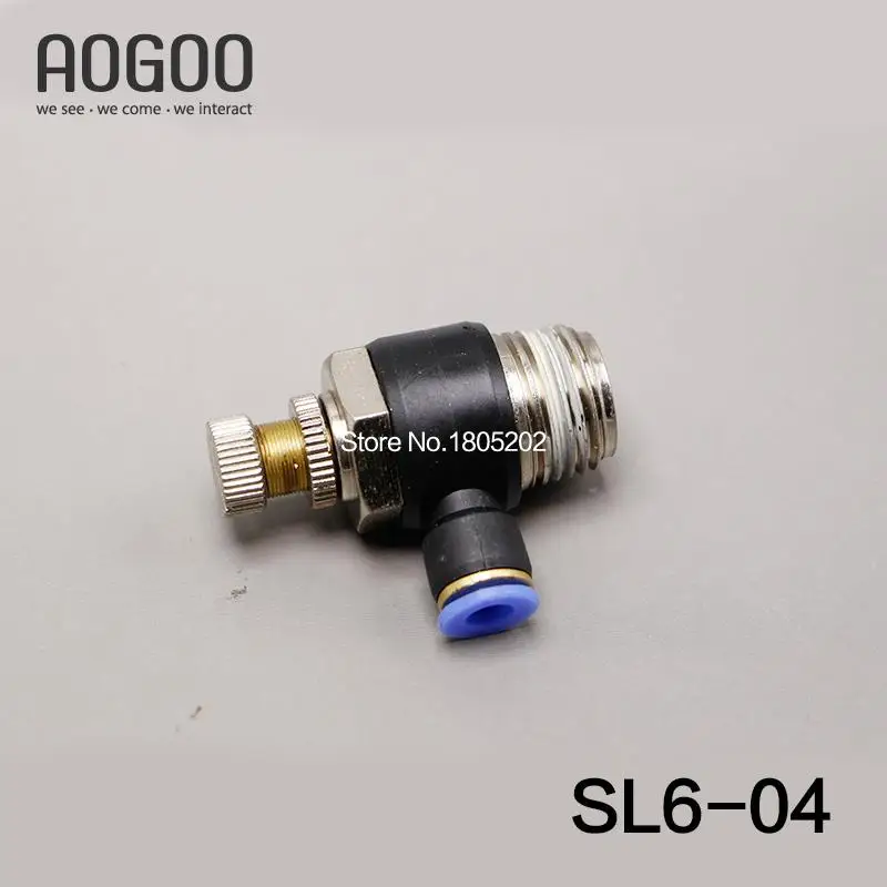 Трубка 6 мм резьба G 1/2 пневматический Дроссельный клапан штуцер SL серии