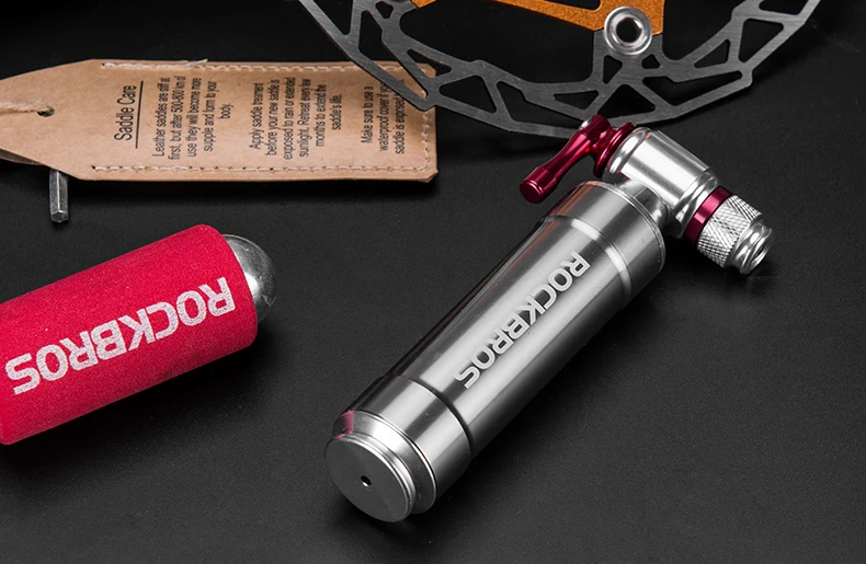 ROCKBROS велосипедный мини-насос портативный сплав CO2 надувной изолированный рукав воздушный насос Велоспорт MTB велосипед мяч насос Аксессуары для велосипеда