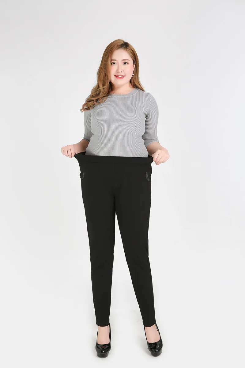 Джинсы для офисных леди, женские джинсы размера плюс 9XL 8XL 7XL, женские брюки, брюки большого размера для 140 кг YHFS