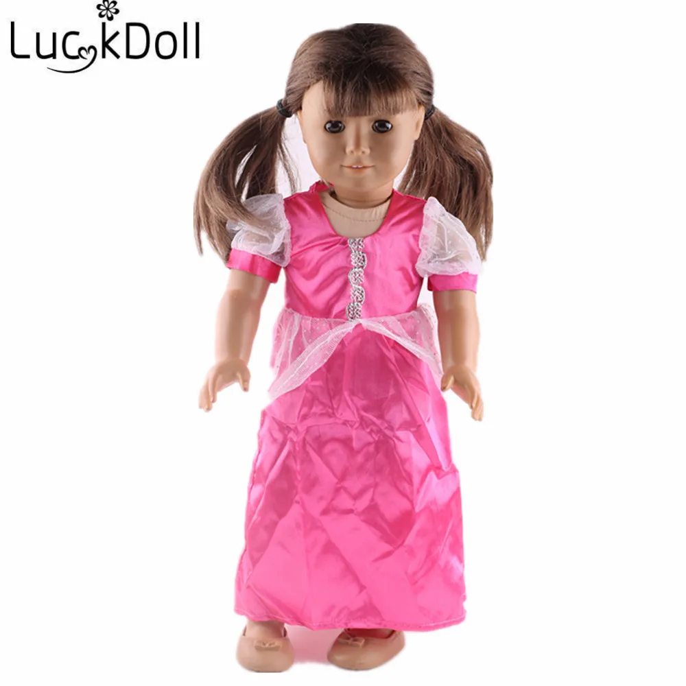 Цветное платье LUCKDOLL без рукавов с бантом для куклы 43 см или 18 дюймовых