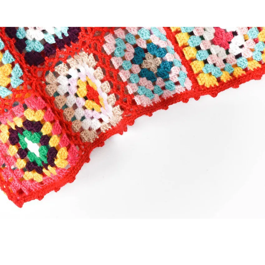 2018 летний вязаный крючком Топ для женщин без рукавов богемный Бохо Вязаный топ на