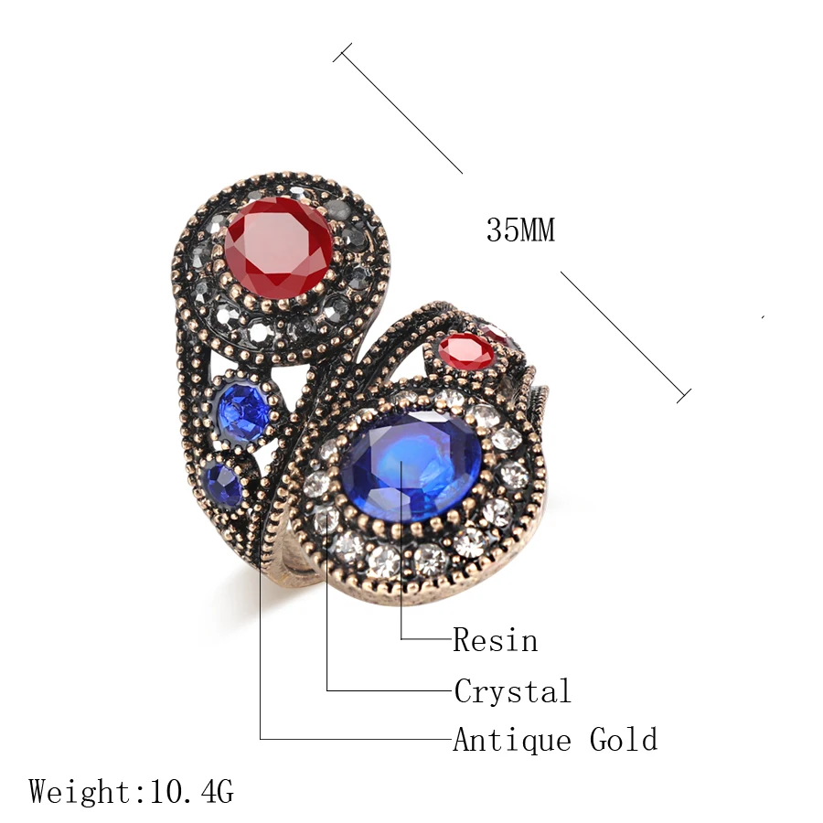 Винтажные турецкие ювелирные изделия богемное большое массивное кольцо