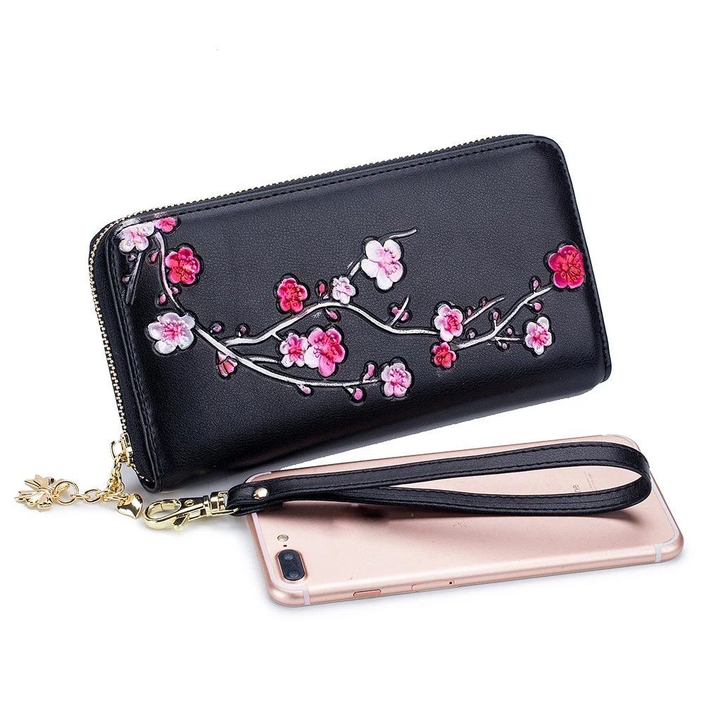 Женские кожаные кошельки с блокировкой RFID Длинные кошельки-клатчи держателем