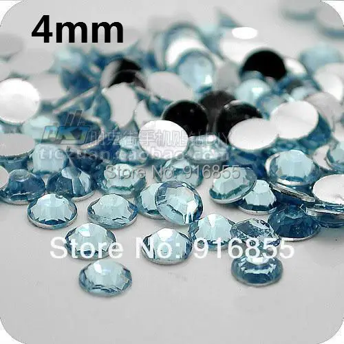 

Free shipping Wholesale Fashion 10000pcs/lot SS16 4mm Light blue flatback Resin rhinestones,nail art rhinestones DIY deco