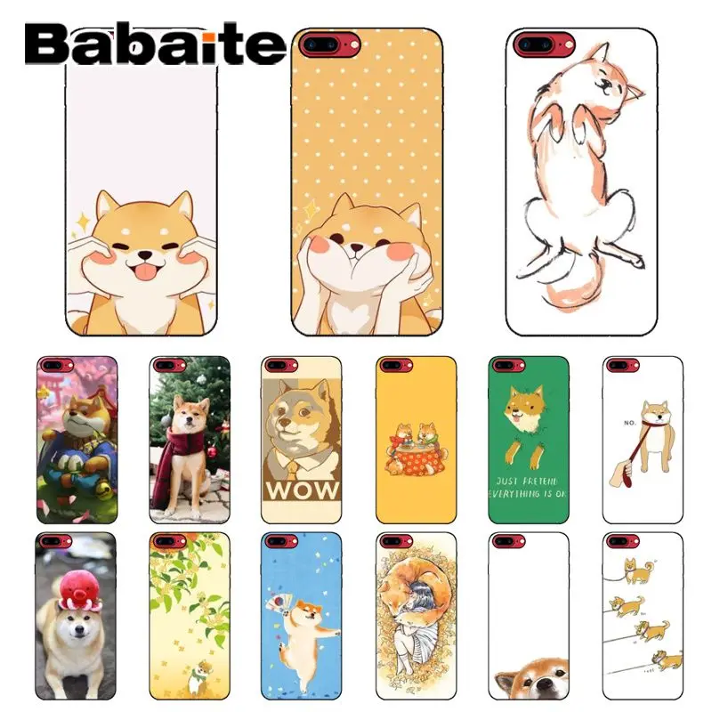 Babaite животное Шиба ину черный ТПУ Мягкий силиконовый чехол для телефона iPhone 8 7 6 6S