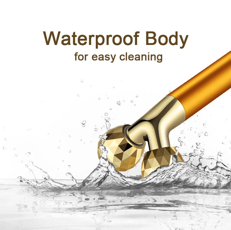 24k Gold Energy Bar 3d Электрический вибромассажер для лица V лифтинг бар карандаш для лица ролик двойной для лица и подбородка формирующий массажер
