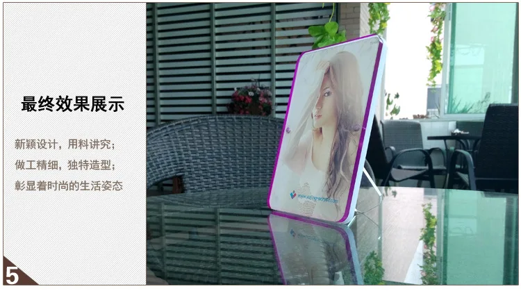 Transparent crystal photo frame Creative 5/ 6/ 7/ 8/ 10 Inch Multicolour color side edge acrylic with support rack | Дом и сад