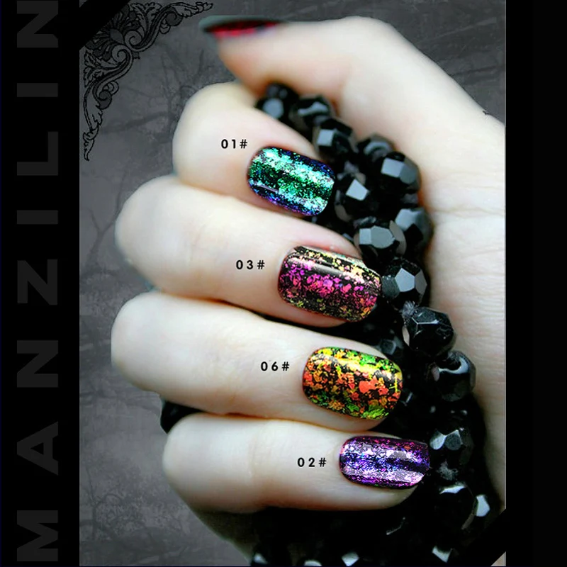 Многохромированный порошок хлопья Хамелеон для дизайна ногтей Голографический