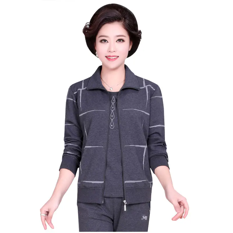 Спортивный костюм для женщин среднего возраста Новинка весна осень 2019 женский