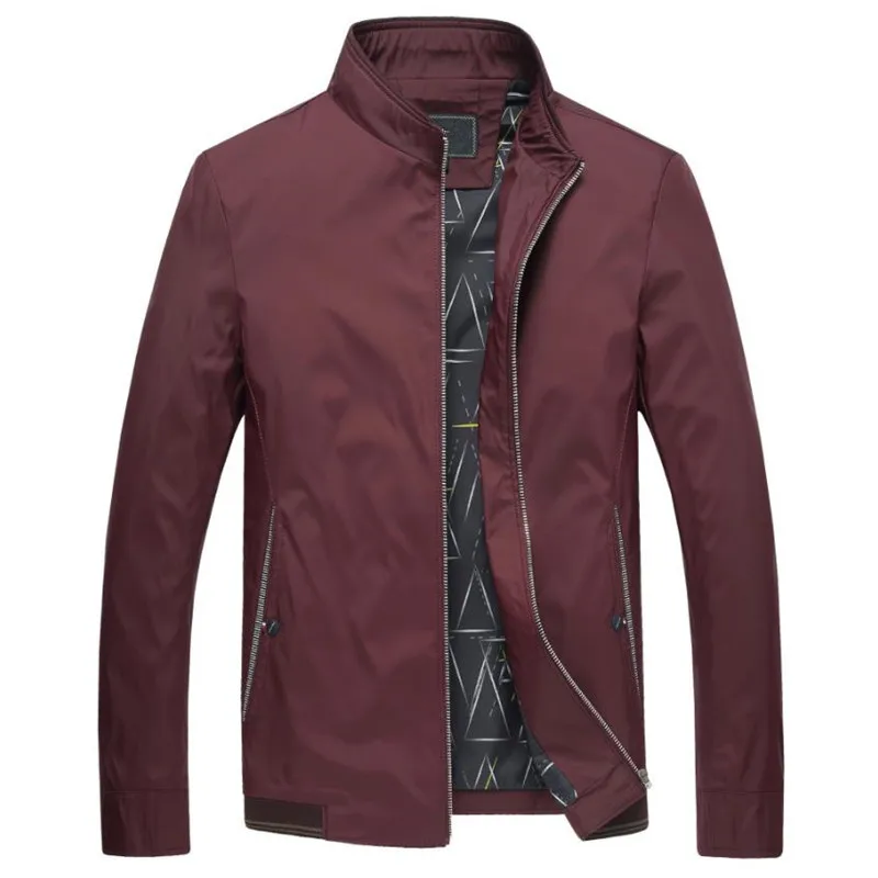 Весенняя тонкая мужская короткая куртка с воротником стойкой в деловом стиле на