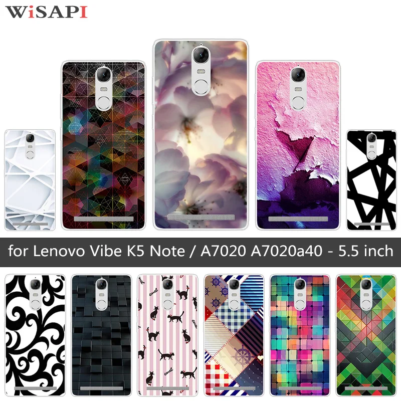 Soft TPU Cover for Lenovo Vibe K5 Note Phone Cases A7020 A7020a40 Clear Silicone Bizarre Back Bag |