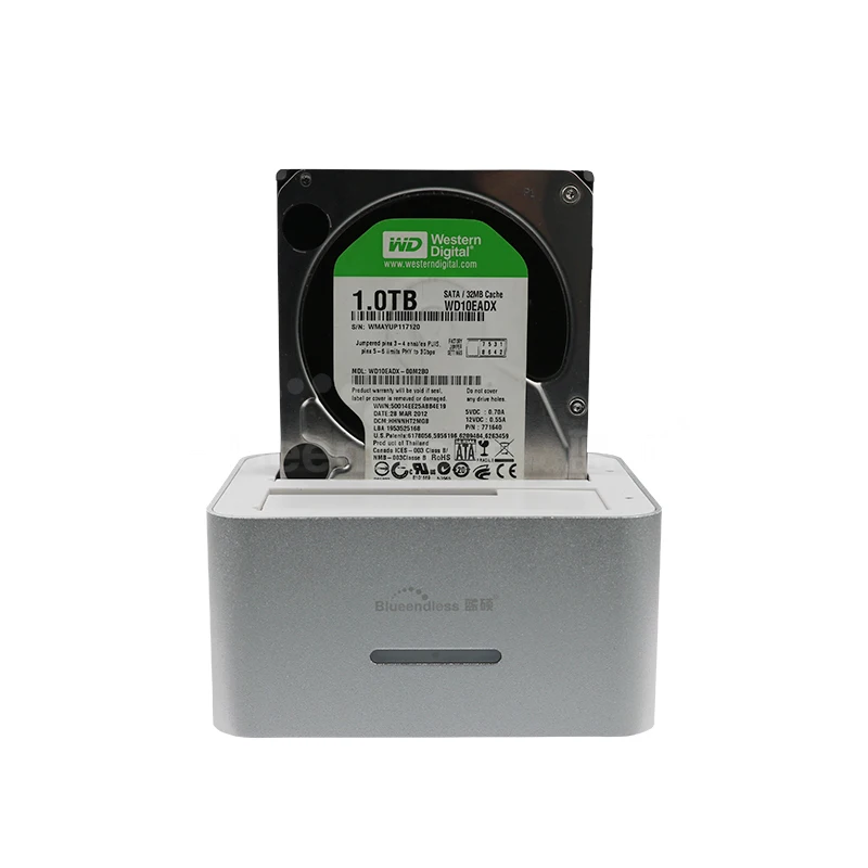Универсальный usb 3,0 hdd чехол алюминиевый sata жесткий диск Док-станция 2,5 'и 3,5 дюймов SATA hdd caddy автономный клон-ящик blueendless