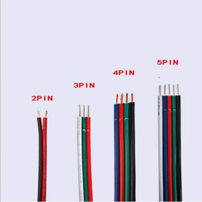Удлинительный кабель RGB RGBW с 2/3/4/5 контактами 1 м/10 м/20 м/100 м Светодиодная лента шнур