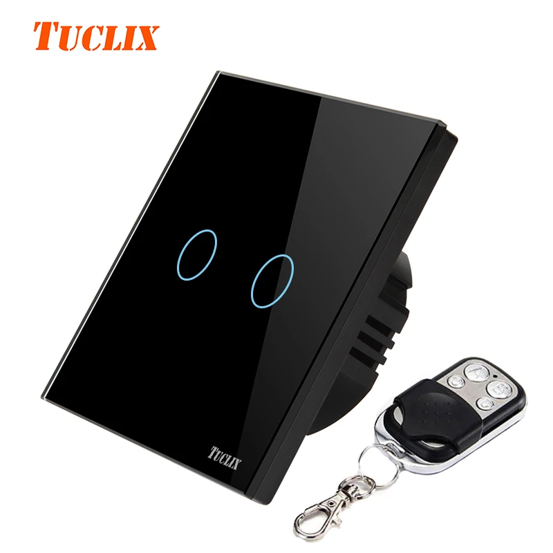 TUCLIX EU/UK 2 gang 1 way пульт дистанционного управления сенсорный выключатель настенный