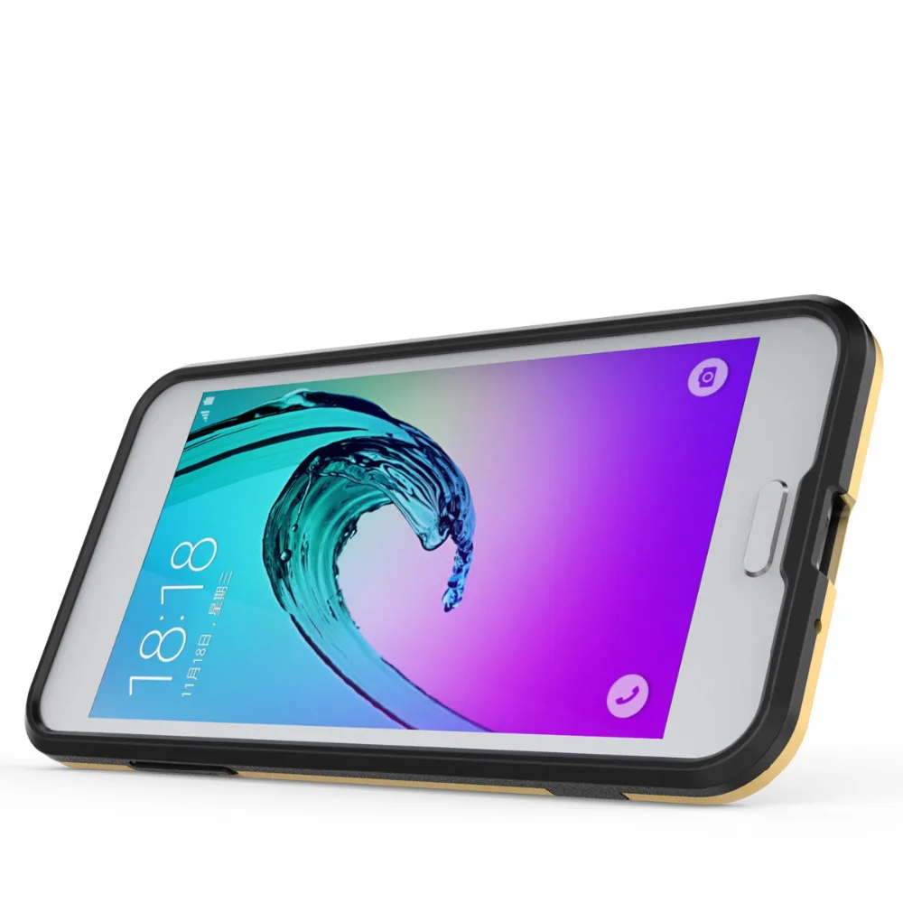 Gray Armor Stand Anti-Slip Impact Resistant Protective Case Cover For Samsung Galaxy J3 2016 TPU+PC 2in1 Mobile Phone Cases | Мобильные