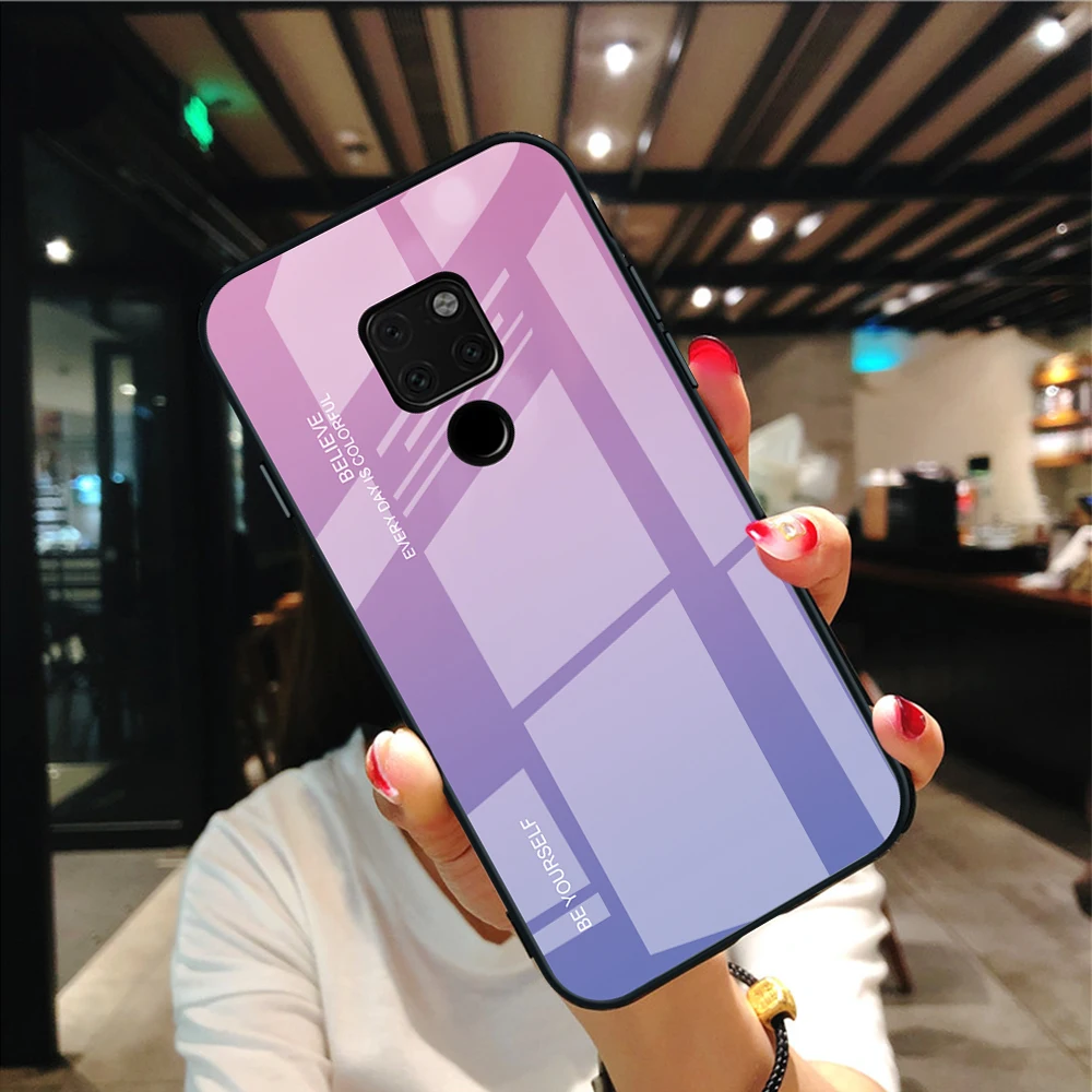 Градиентный чехол Aurora для Huawei Mate 10 Lite RNE L21 L01 из закаленного стекла задний Чехол Nova