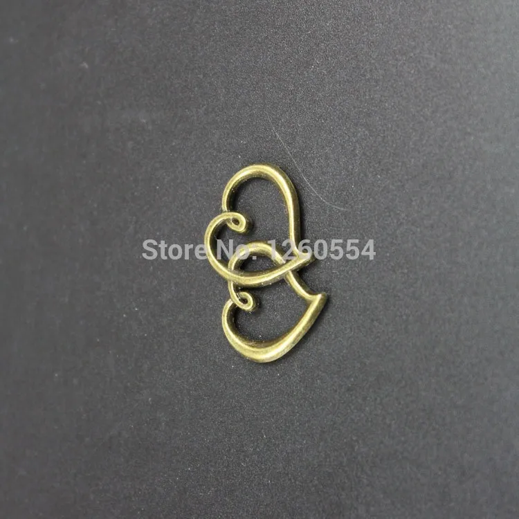 P1506 DIY ретро аксессуары древний бронзовый сплав/svDouble Heart|accessories diy|diy accessoriessilver