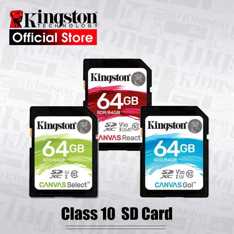 Kingston, 128 ГБ, sd-карта, 16 ГБ, карта памяти, класс 10, 64 ГБ, Карта памяти SDHC, SDXC, USH-I, HD видео, 32 ГБ, карта SD для камеры, 256 ГБ