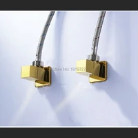 wholesale 2 pcs new golden brass diverter 12 x 12 angle stop ceramic mixing shut off valve bathroom faucet accessories