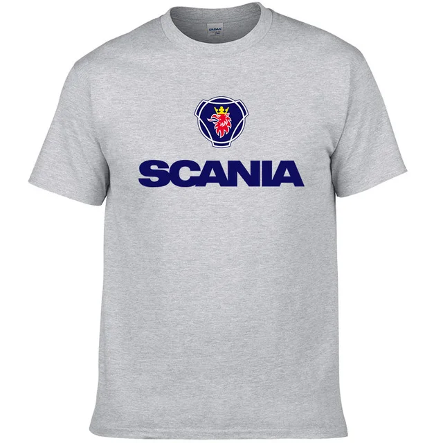 2018 Новые мужские футболки Модная футболка Saab SCANIA хлопковая Футболка с круглым