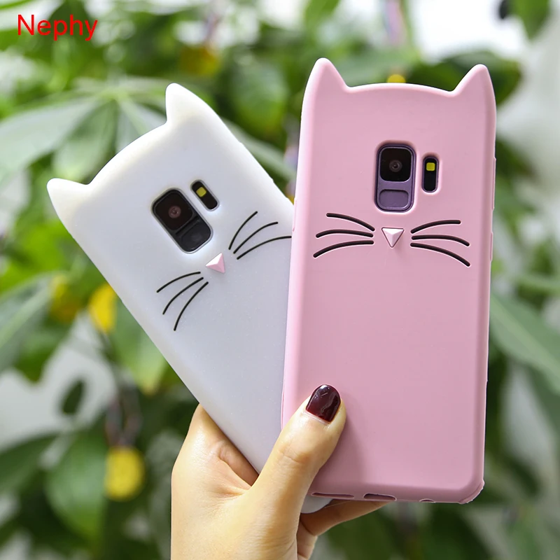 Милый мягкий силиконовый чехол с изображением медвежьего кота для Samsung Galaxy S8 S9 Plus