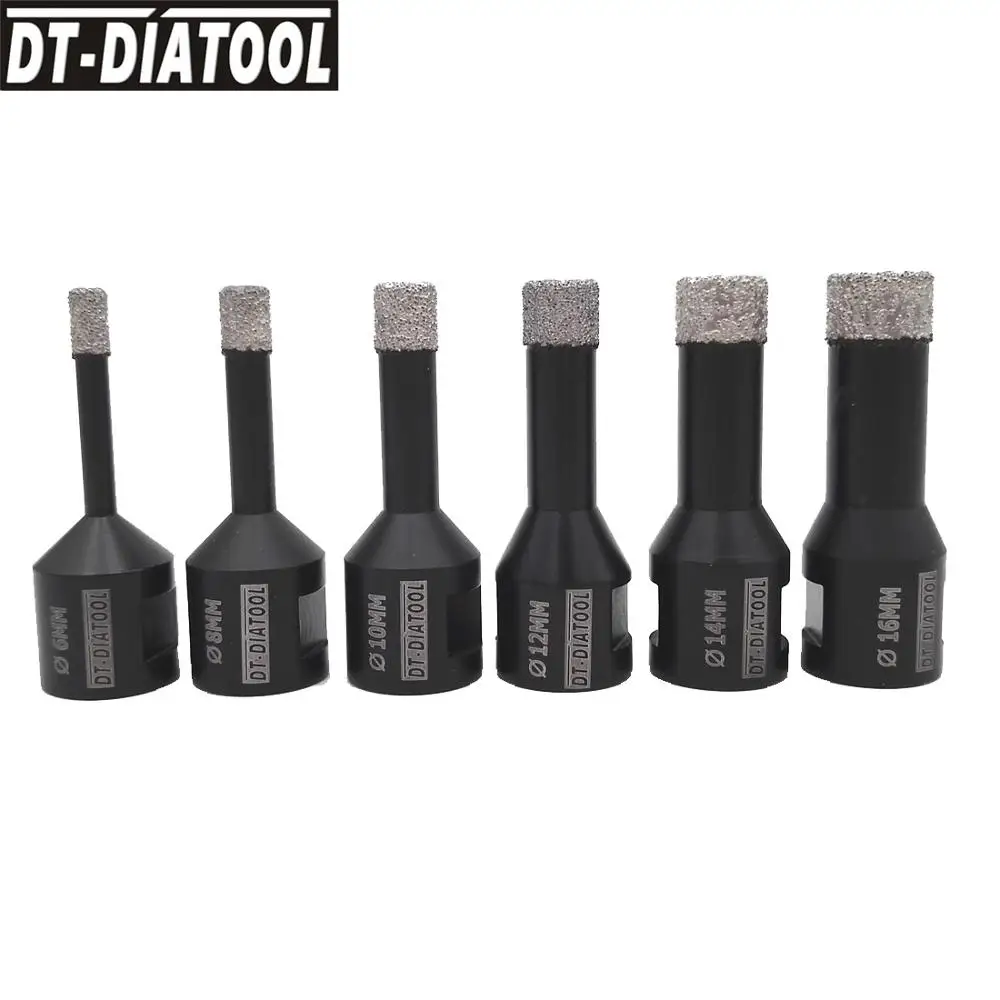 DT DIATOOL 2pcs Dry Vacuum Brazed Diamond Drilling Core Bits Tile Hole Saw Professional Quality Drill M14 thread 6 16MM|tile hole saw|drill bitdrill