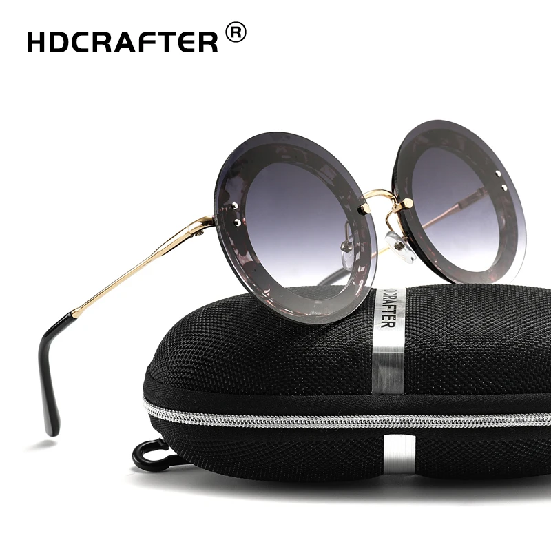 HDCRAFTER Круглые Солнцезащитные очки женские винтажные градиентные солнцезащитные очки Брендовые дизайнерские женские солнцезащитные очки