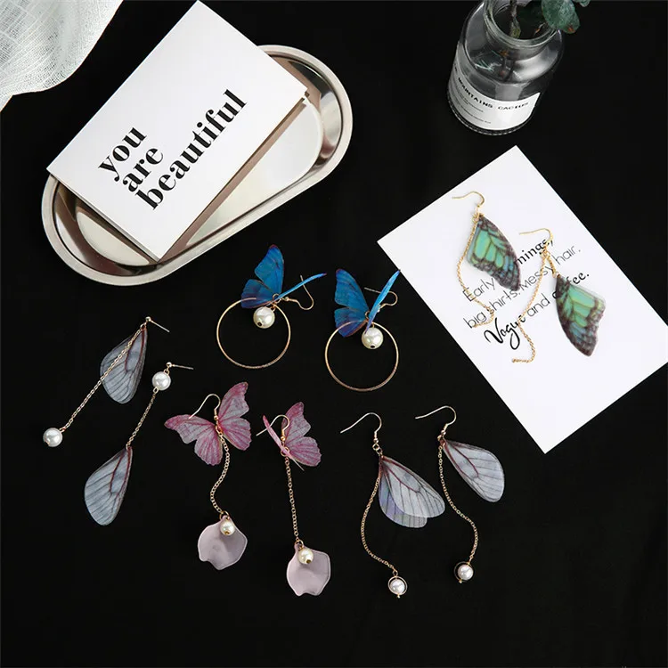 Сладкая фея серьги с крыльями дизайном стрекоза aros mujer oreja aretes де bijoux oorbellen мужские
