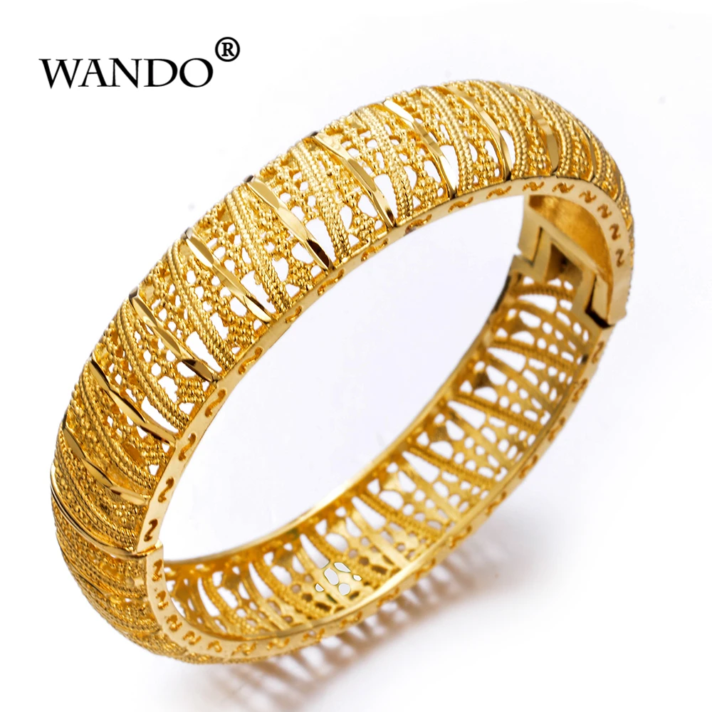 WANDO 4 шт./лот Эфиопский браслет золотого цвета для женщин свадебный невесты Дубая