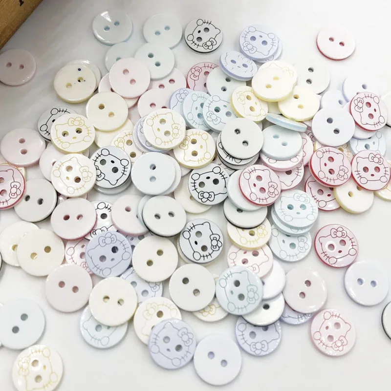 50/100pcs mix colors cute cat sewing buttons Baby/Kid's Sweing PT253 | Дом и сад