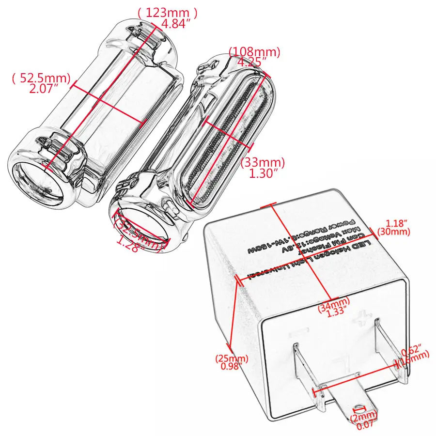 2xHighway Switchback Driving Crash Bar Light + Turn Signal Controller Adjustable LED Flasher Relay Fits For Harley |