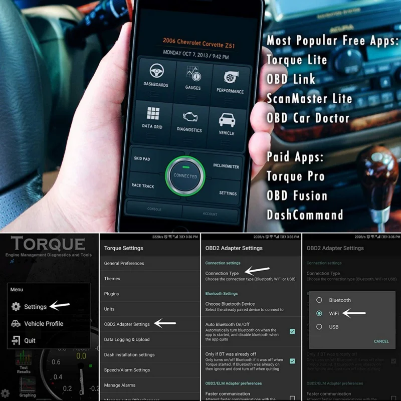 Новый автомобильный диагностический сканер Elm327 Wi-Fi OBD2 V1.5 с лучшим чипом Elm 327 OBD