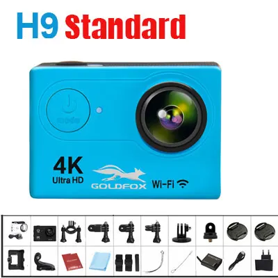 H9/H9R ультра-hd 4K экшн Камера 1080P HD и поддержкой Wi-Fi видеокамера для занятий спортом, Камера 12MP DV 2.0LCD Go Extreme Pro Камера с водонепроницаемый чехол - Цвет: H9 Blue