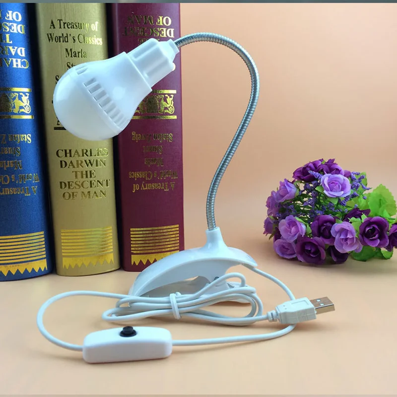 

Flexible USB LED Table Lamp With Clip Study Office Work Children Energy saving Night Light 3 files Adjust led bedroom lights