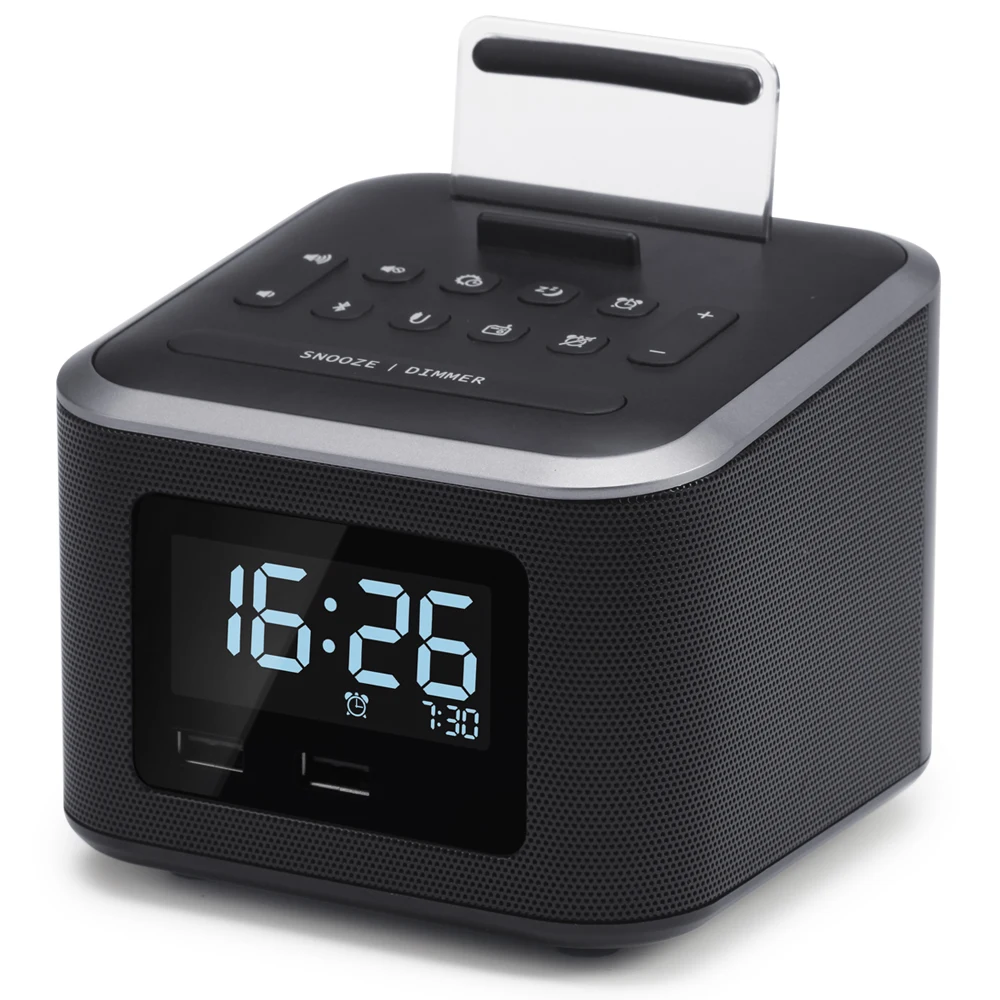Портативные колонки Homtime Docking Bluetooth FM радио USB зарядное устройство цифровой