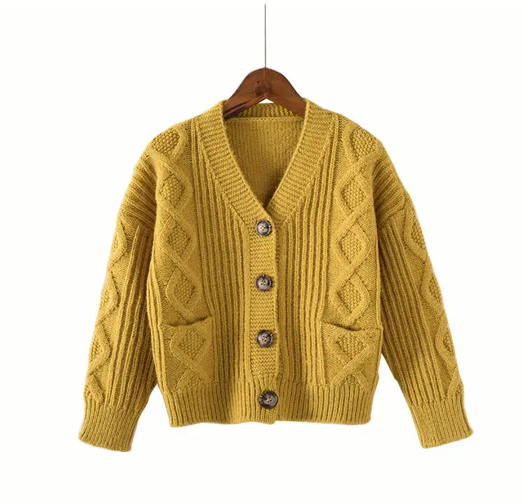 INS hot Baby Girls knit cardigan 3-11 years old kids sweater Single-breasted vertical striped crossover cardigan fashion