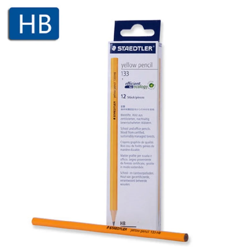 Карандаш STAEDTLER 2B 2H HB с желтым стержнем и номером модели 133 офисные карандаши для