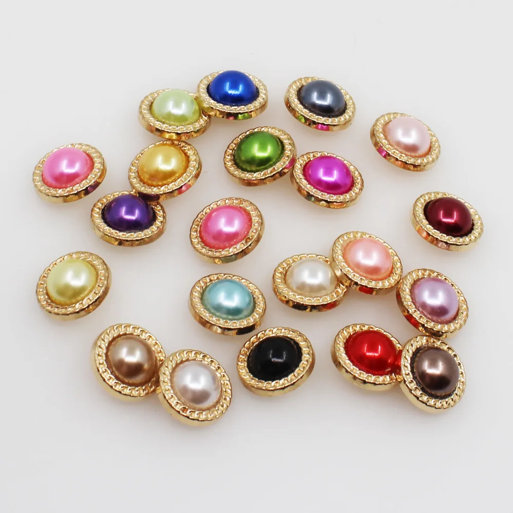 Высококлассные блестящие металлические жемчужные пуговицы 15 мм 10 шт. Швейные