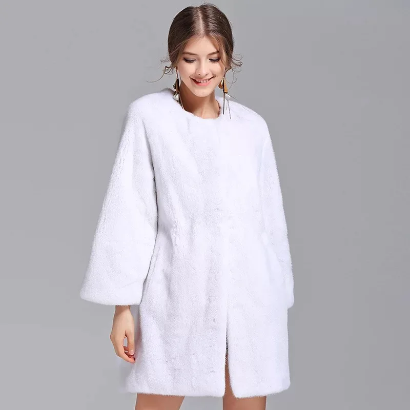 2021 бренд класса люкс для женщин натуральная норковая Меховая куртка длинная