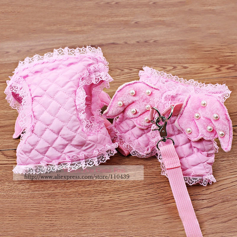 Галстук ошейник для щенков поводок собак розовая нагрудная веревка спины