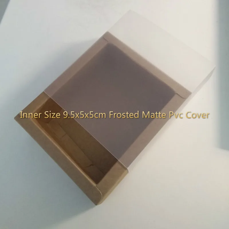 

Gift Bag 20pcs/lot Inner Size 9.5x5x5cm Frosted Matte Pvc Cover Gift Box Wedding Favor Boxes 350gsm Drawer Style Event Candy