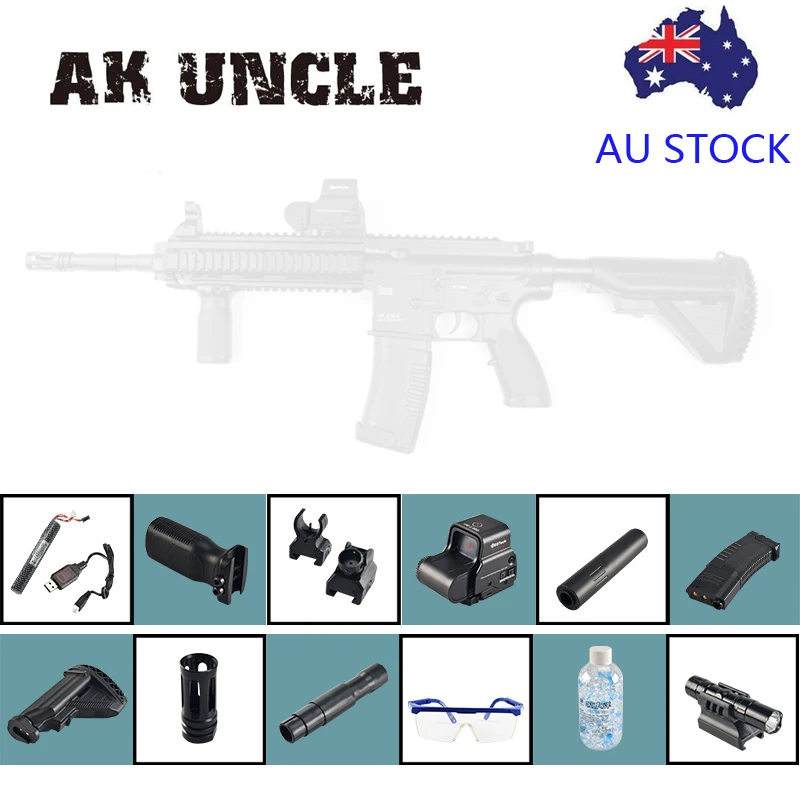 AK UNCLE AU stock FJS HK416D гелевый шар Blast черный или серый Wbb тактика журнал для кормления